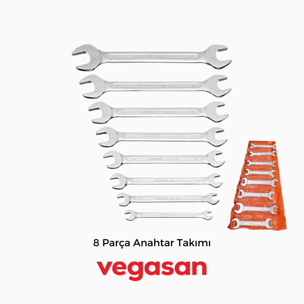 8 Parça Açık Ağız Anahtar Takımı (6–22 mm) - Görsel 2