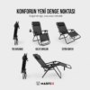 Madfox EasyRest Katlanır Şezlong Kamp Sandalyesi Siyah 3