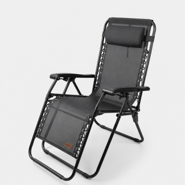 Madfox EasyRest Katlanır Şezlong Kamp Sandalyesi Siyah