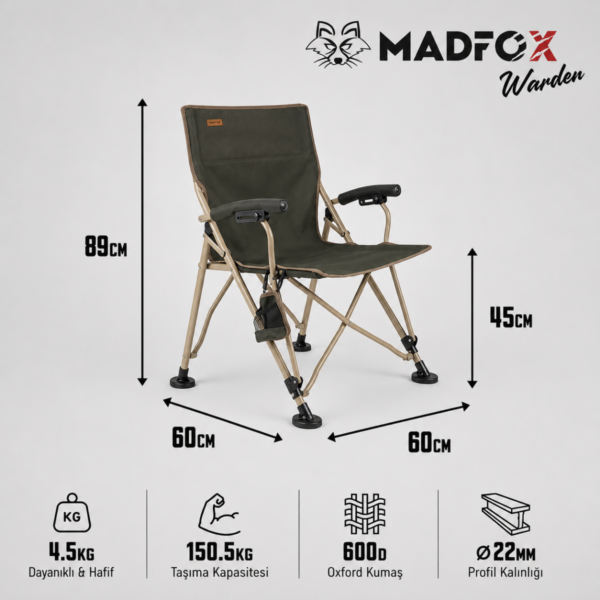 Madfox Warden Katlanır Kamp Sandalyesi 4 Madfox Warden Katlanır Kamp Sandalyesi 4