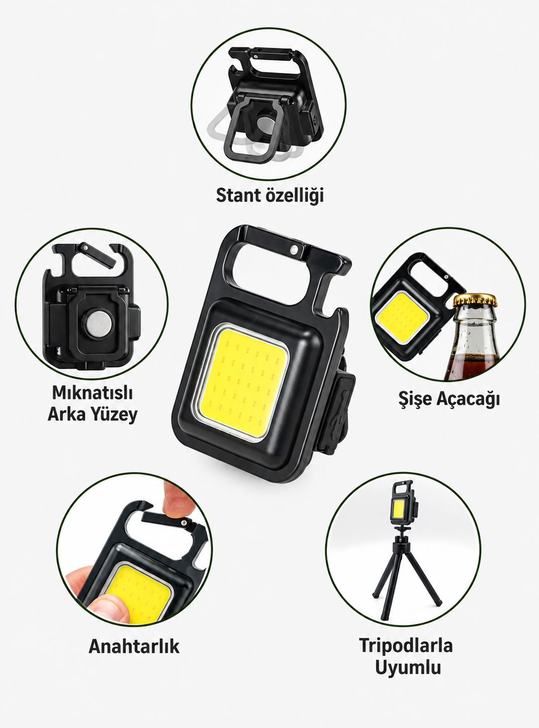 Led Mini Anahtarlık Fener 800 Lümen Şarjlı – 30 COB 2 Led Mini Anahtarlık Fener 800 Lümen Şarjlı – 30 COB 2