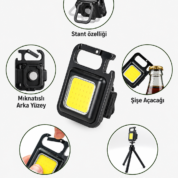 Led Mini Anahtarlık Fener 800 Lümen Şarjlı – 30 COB 2