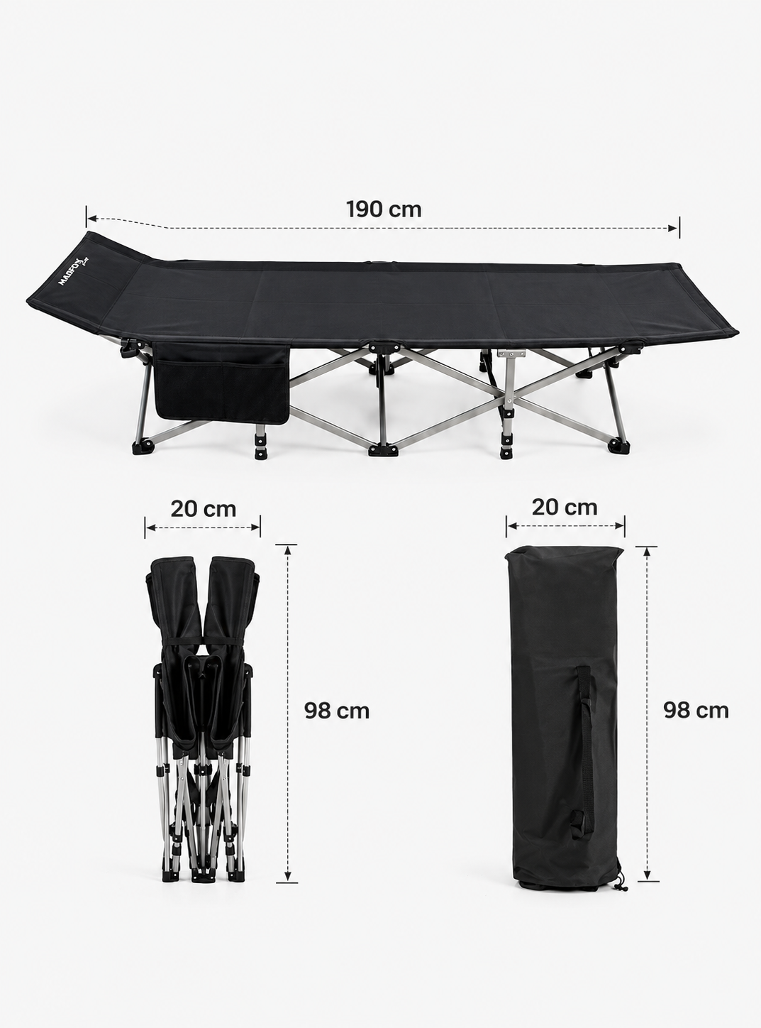 Madfox AeroLift Katlanır Kamp Yatağı Kampet Siyah – 200 kg Taşıma Kapasiteli 3 Madfox AeroLift Katlanır Kamp Yatağı Kampet Siyah – 200 kg Taşıma Kapasiteli 3