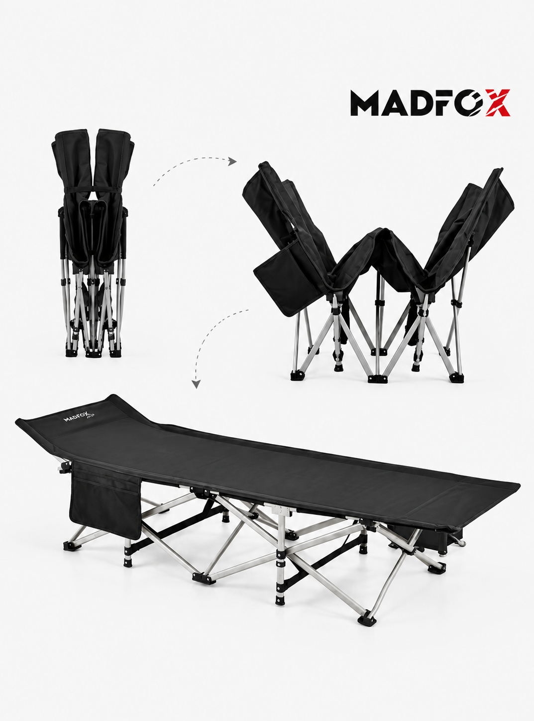 Madfox AeroLift Katlanır Kamp Yatağı Kampet Siyah – 200 kg Taşıma Kapasiteli 4 Madfox AeroLift Katlanır Kamp Yatağı Kampet Siyah – 200 kg Taşıma Kapasiteli 4