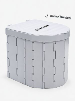 Madfox Bi-Pot Katlanır Portatif Kamp Tuvaleti Gri 158 kg Taşıma Kapasiteli Kompakt Hafif ve Taşınabilir WC