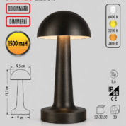 Şarjlı Dokunmatik Dekoratif Led Masa Lambası Cata CT-8428 Lizbon 2