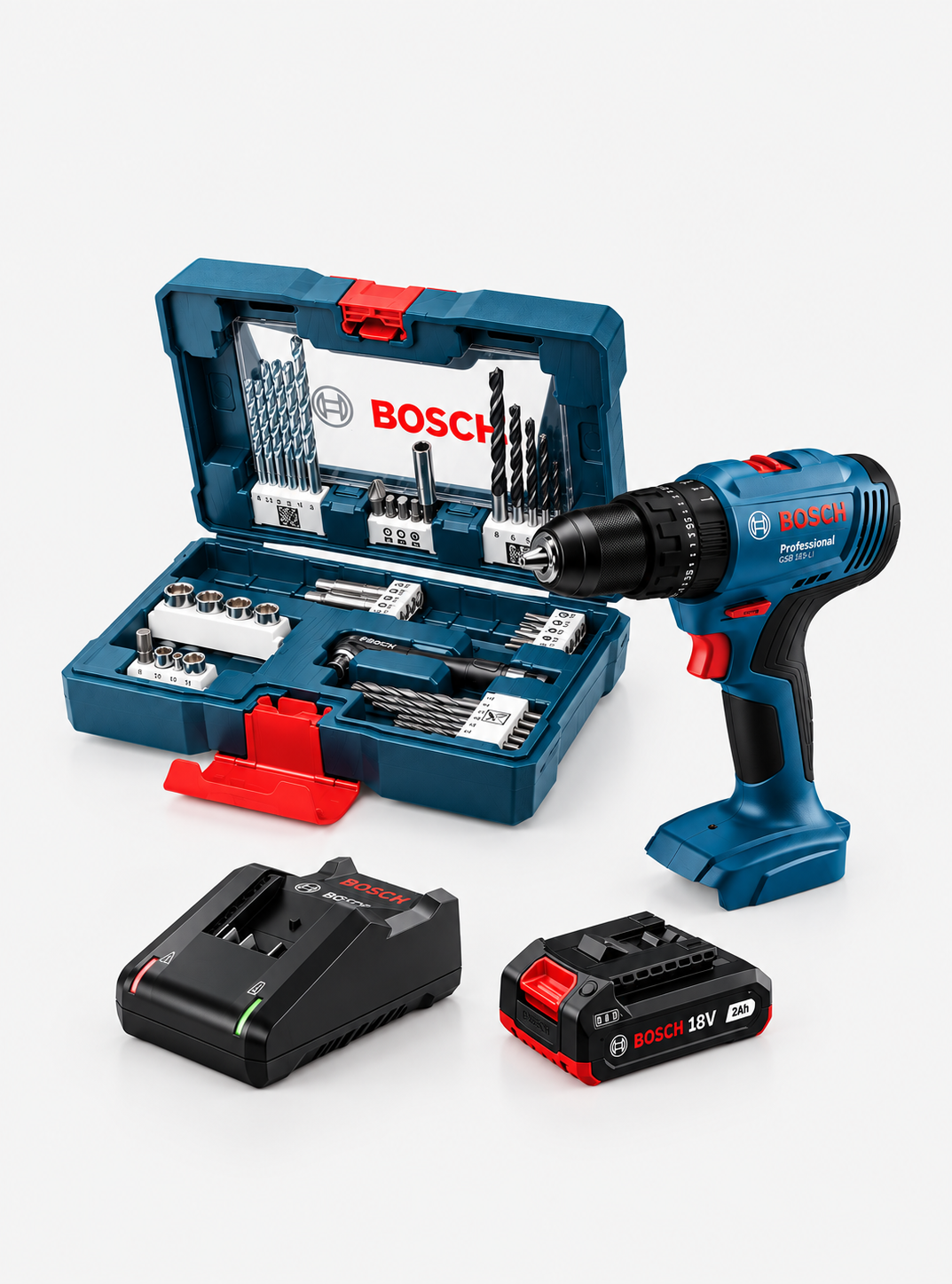 Bosch GSB 183-LI 18V Darbeli Akülü Matkap 2.0 Ah Akü Şarj Aleti 41 Parça Set ve Çanta 2 Bosch GSB 183-LI 18V Darbeli Akülü Matkap 2.0 Ah Akü Şarj Aleti 41 Parça Set ve Çanta 2