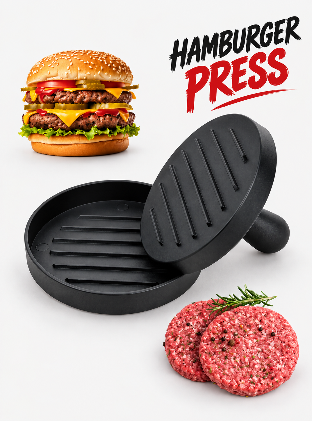 CAMPOUT Hamburger Press – Hamburger Köftesi Şekillendirici 12 × 12 × 9,5 cm CAMPOUT Hamburger Press – Hamburger Köftesi Şekillendirici 12 × 12 × 9,5 cm