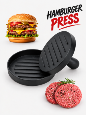 CAMPOUT Hamburger Press – Hamburger Köftesi Şekillendirici 12 × 12 × 9,5 cm