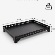 NURGAZ Çadır Soba Altlığı 73 × 53 cm Çelik Isıya Dayanıklı Boyalı